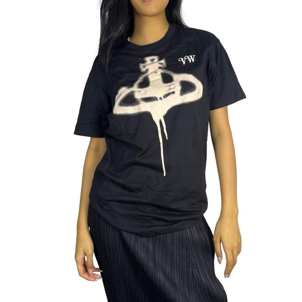 Vivienne Westwood Orbed Sprayed VW Black T-Shirt